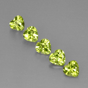 Gemas de peridoto verde natural de  ct, forma de corazón, VS