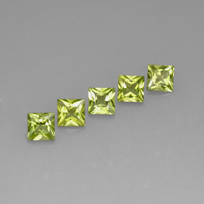 Gemas de peridoto verde natural de  ct, cuadrado, VS