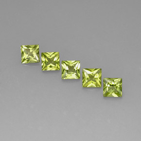 Gemas de peridoto verde natural de  ct, cuadrado, VS