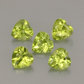 Gemas de peridoto verde natural de  ct, forma de corazón, VS
