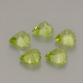 Gemas de peridoto verde natural de  ct, forma de corazón, VS