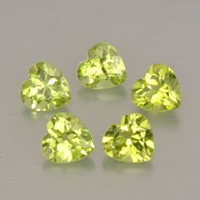 Gemas de peridoto verde natural de  ct, forma de corazón, VS