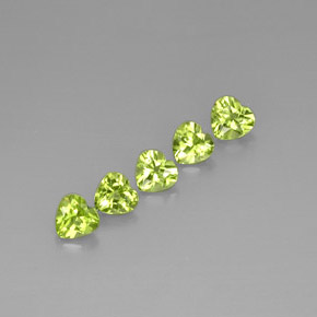 Gemas de peridoto verde natural de  ct, forma de corazón, VS