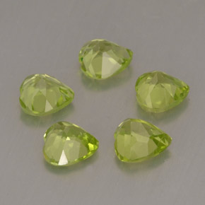 Gemas de peridoto verde natural de  ct, forma de corazón, VS