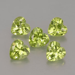 Gemas de peridoto verde natural de  ct, forma de corazón, VVS-VS