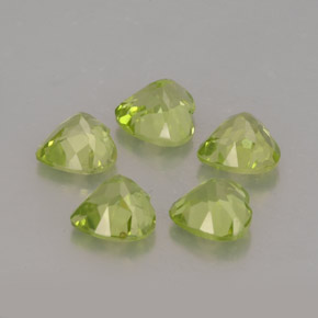 Gemas de peridoto verde natural de  ct, forma de corazón, VVS-VS