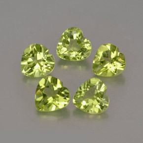 Gemas de peridoto verde natural de  ct, forma de corazón, VVS-VS