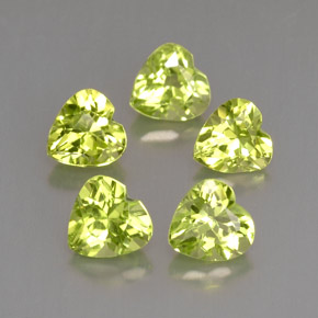 Gemas de peridoto verde natural de  ct, forma de corazón, VVS-VS