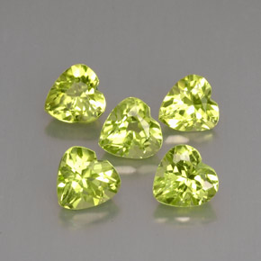 Gemas de peridoto verde natural de  ct, forma de corazón, VVS-VS