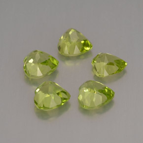 Gemas de peridoto verde natural de  ct, forma de corazón, VVS-VS