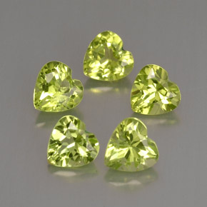 Gemas de peridoto verde natural de  ct, forma de corazón, VVS-VS