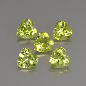 Gemas de peridoto verde natural de  ct, forma de corazón, VVS-VS