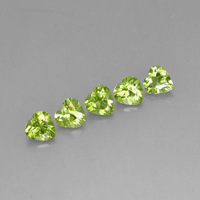 Gemas de peridoto verde natural de  ct, forma de corazón, VVS-VS