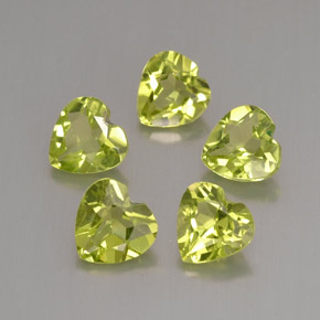 Gemas de peridoto verde natural de  ct, forma de corazón, VVS-VS