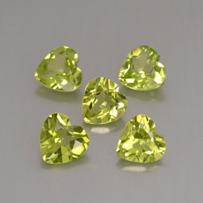 Gemas de peridoto verde natural de  ct, forma de corazón, VVS-VS