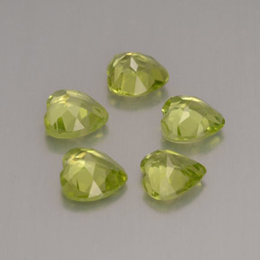 Gemas de peridoto verde natural de  ct, forma de corazón, VVS-VS