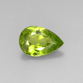 Peridoto verde natural de 2,85 ct, en forma de pera, VVS-VS