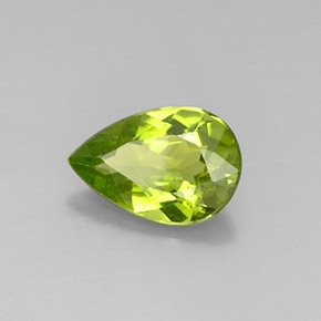 Peridoto verde natural de 2,85 ct, en forma de pera, VVS-VS