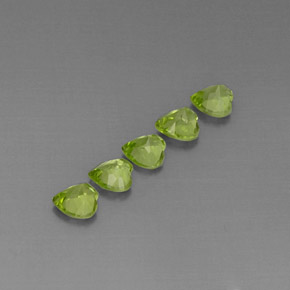 Gemas de peridoto verde natural de  ct, forma de corazón, VS