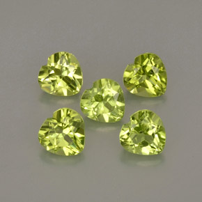 Gemas de peridoto verde natural de  ct, forma de corazón, VS