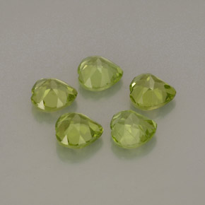 Gemas de peridoto verde natural de  ct, forma de corazón, VS