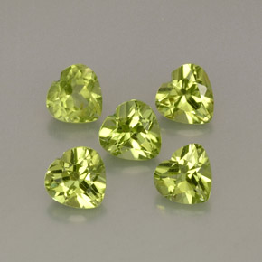 Gemas de peridoto verde natural de  ct, forma de corazón, VS