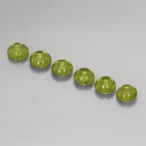 Gemas de peridoto verde natural de  ct, corte redondo, transparente