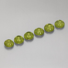 Gemas de peridoto verde natural de  ct, corte redondo, transparente