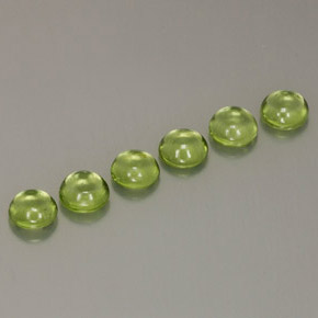 Gemas de peridoto verde natural de  ct, corte redondo, transparente