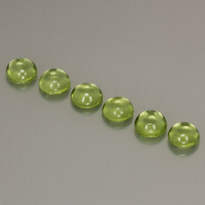 Gemas de peridoto verde natural de  ct, corte redondo, transparente