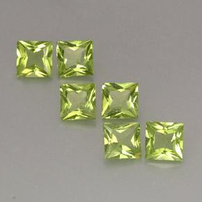 Gemas de peridoto verde natural de  ct, cuadrado, VS