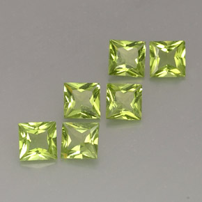 Gemas de peridoto verde natural de  ct, cuadrado, VS