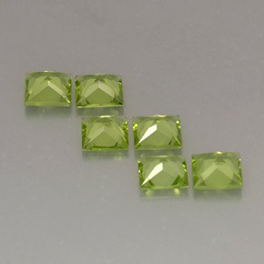 Gemas de peridoto verde natural de  ct, cuadrado, VS
