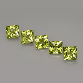 Gemas de peridoto verde natural de  ct, cuadrado, VS