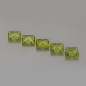 Gemas de peridoto verde natural de  ct, cuadrado, VS