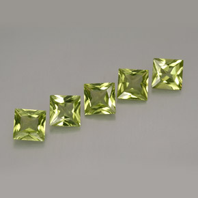 Gemas de peridoto verde natural de  ct, cuadrado, VS