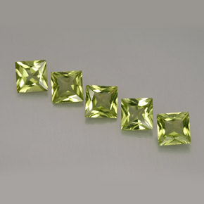 Gemas de peridoto verde natural de  ct, cuadrado, VS