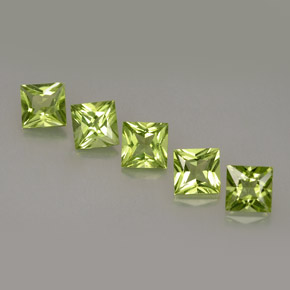 Gemas de peridoto verde natural de  ct, cuadrado, VS