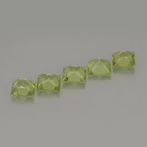 Gemas de peridoto verde natural de  ct, cuadrado, VS