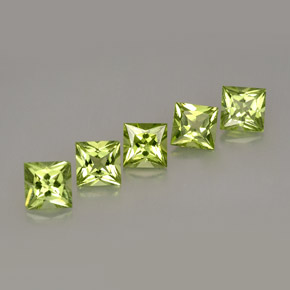 Gemas de peridoto verde natural de  ct, cuadrado, VS