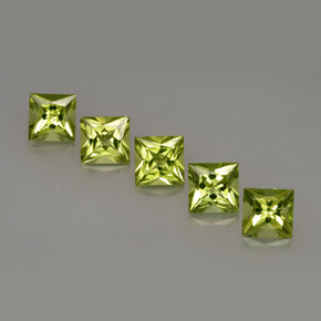 Gemas de peridoto verde natural de  ct, cuadrado, VS