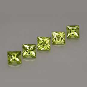 Gemas de peridoto verde natural de  ct, cuadrado, VS