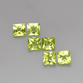 Gemas de peridoto verde natural de  ct, cuadrado, VS