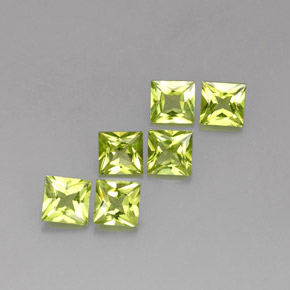 Gemas de peridoto verde natural de  ct, cuadrado, VS