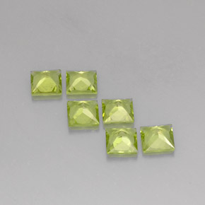 Gemas de peridoto verde natural de  ct, cuadrado, VS