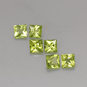 Gemas de peridoto verde natural de  ct, cuadrado, VS