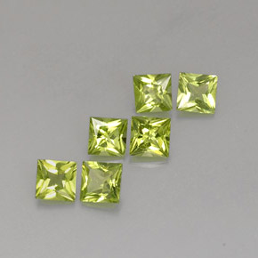 Gemas de peridoto verde natural de  ct, cuadrado, VS