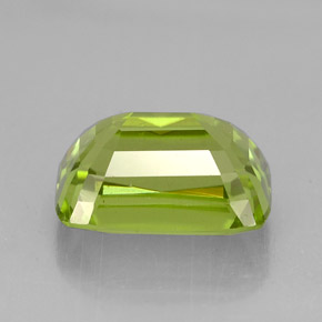 Peridoto verde natural de 5,74 ct, corte cojín, VVS