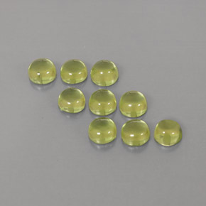 Gemas de peridoto verde natural de  ct, corte redondo, transparente