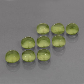 Gemas de peridoto verde natural de  ct, corte redondo, transparente